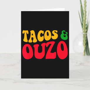 Tacos und Ouzo Retro Lustiger Griechischer Ostern Karte