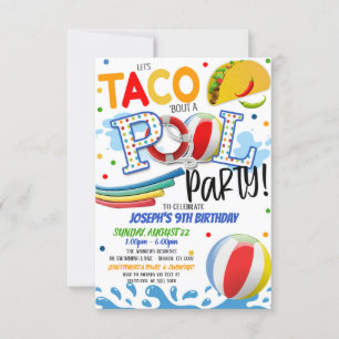 Tacos und Poolparty-Einladung Einladung
