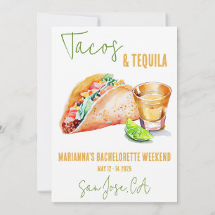 Tacos und Tequila Bachelorette Weekend Party Einladung
