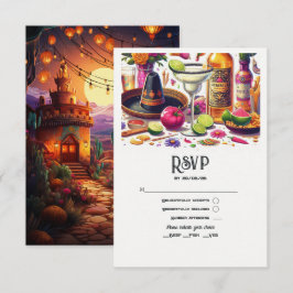 Tacos und Tequila Fiesta Wedding RSVP Karte