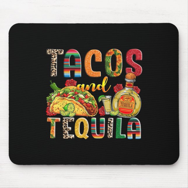 Tacos und Tequila Funny Drinks Taco mexikanische K Mousepad (Vorne)