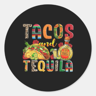 Tacos und Tequila Funny Drinks Taco mexikanische K Runder Aufkleber