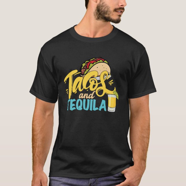 Tacos und Tequila für Männer Frauen trinken Alkoho T-Shirt (Vorderseite)