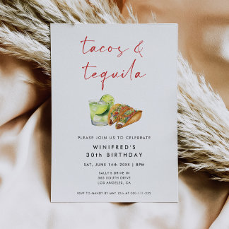 Tacos und Tequila Geburtstagsparty Einladung