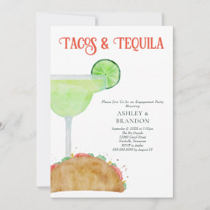Tacos und Tequila-Margarita-Engagement Einladung