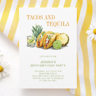 Tacos und Tequila Mexikanische 30. Geburtstagsfeie Einladung