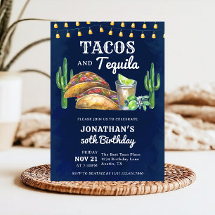 Tacos und Tequila Mexikanische Fiesta Erwachsener  Einladung