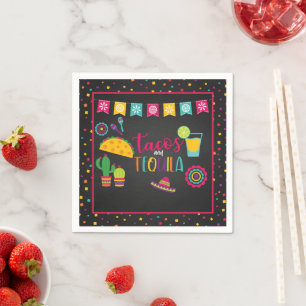 Tacos und Tequila Napkin - Blk Serviette
