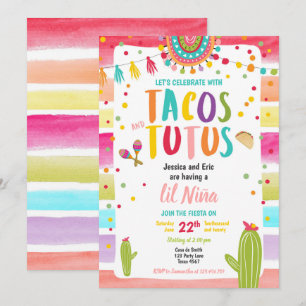 Tacos und Tutus Mexican Fiesta Couples Babydusche Einladung