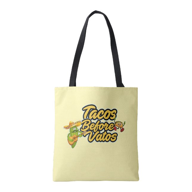 Tacos vor Vatos Tragetasche (Tacos before Vatos Canvas tote bag)