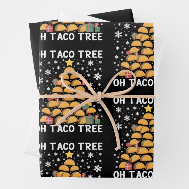 Tacos Weihnachtsbaum Funny Xmas Feinschmecker Mexi Geschenkpapier Set (Beispiel)