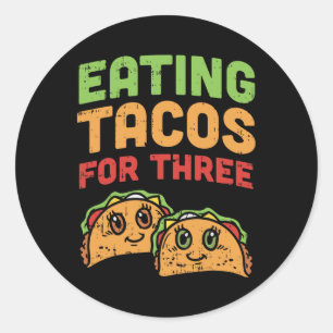 Tacos zu essen für drei Schwangerschaften Twins Ci Runder Aufkleber