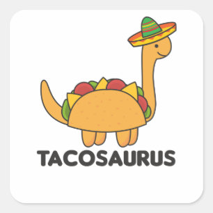 Tacosaurus Cinco De Mayo Dinosaur Funny Dino Quadratischer Aufkleber