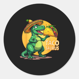 Tacosaurus cinco de mayo Party T-Rex Hut Runder Aufkleber