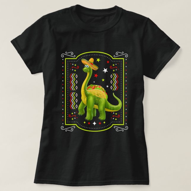 Tacosaurus Cinco De Mayo Shirt Funny Taco Dinosaur (Design vorne)