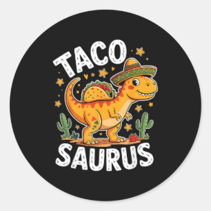 Tacosaurus Dinosaur Cinco de Mayo für Taco und Runder Aufkleber
