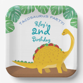 Tacosaurus Geburtstagsparty - Dinosaurier und Taco Pappteller
