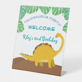 Tacosaurus Geburtstagsparty - Dinosaurier und Taco Sockelschild