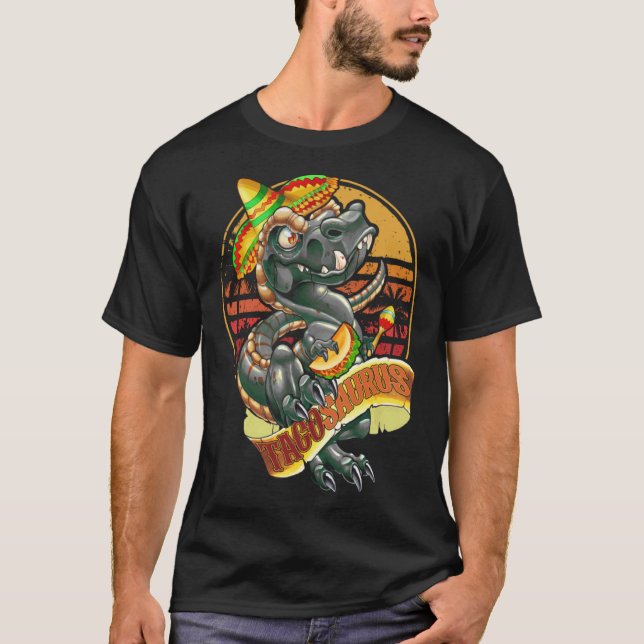 Tacosaurus Rex Cinco De Mayo Mexican Sombrero Ponc T-Shirt (Vorderseite)