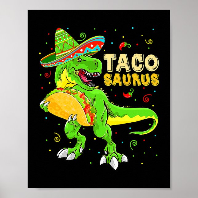 Tacosaurus Shirt Taco Cinco De Mayo Kinder Jungen  Poster (Vorne)