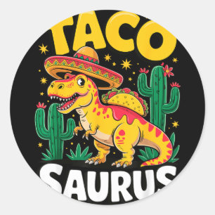 Tacosaurus T-Rex Taco Dinosaur  Runder Aufkleber