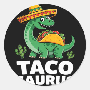 Tacosaurus Taco Dinosaur Dino lustig Cinco de Mayo Runder Aufkleber