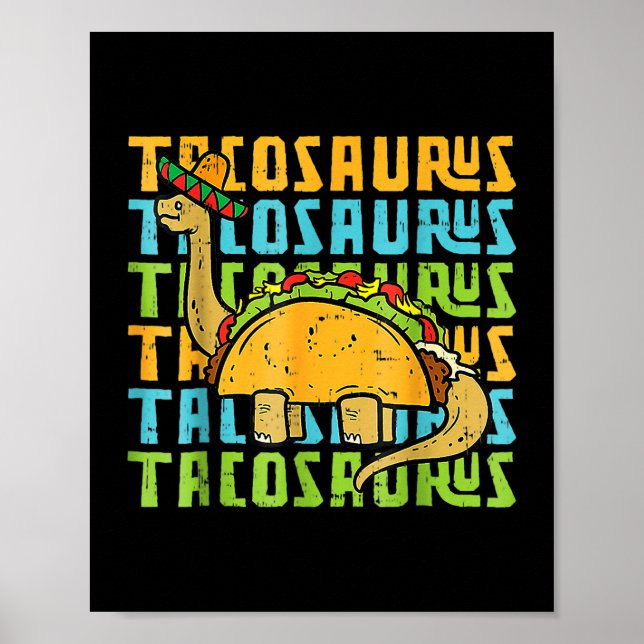 Tacosaurus TRex Dinosaurier Taco Cinco De Mayo Par Poster (Vorne)