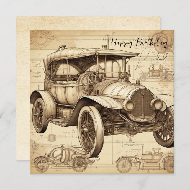 Tacot Imitate Vintage Abbildung personalisiert SC (Vorne/Hinten)