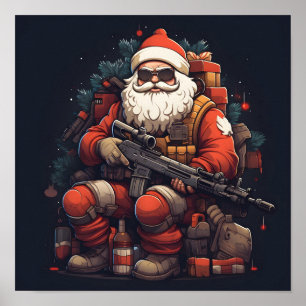 Tactical Santa Claus Weihnachtsposter Poster
