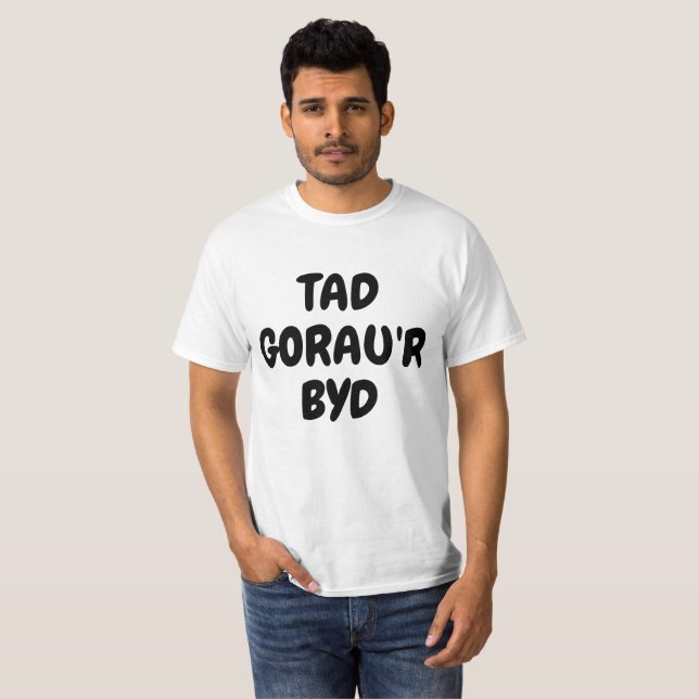 tad gorau'r byd | der weltbeste Vater in Walisisch T-Shirt (Vorne ganz)