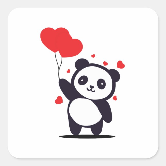 Taddy Liebe Quadratischer Aufkleber (Vorderseite)