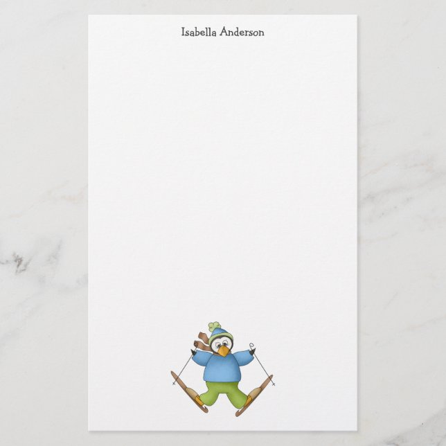 Tadellos Pinguin · Ski fahren Briefpapier (Vorderseite)