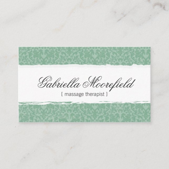 Tadellose Damast-Massage-Therapie Visitenkarte (Vorderseite)