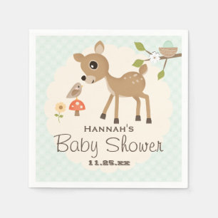 Tadellose Ei-Waldrotwild-Babyparty Serviette