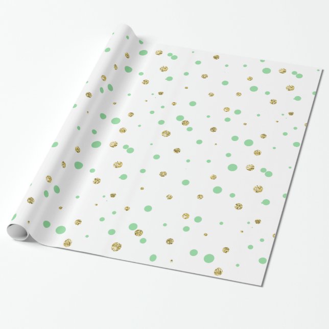Tadellose Goldconfetti-Punkte Geschenkpapier (Ungerollt)