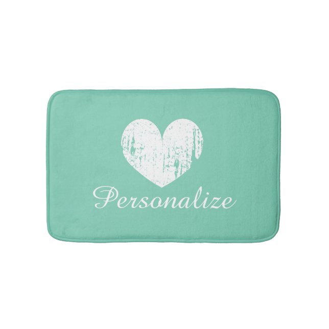 Tadellose grüne Vintage rustikale Badematte (Vorderseite)