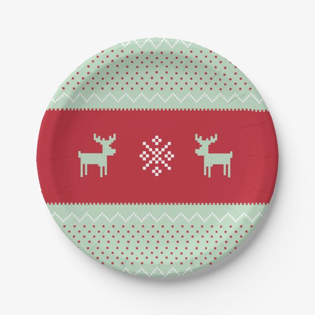 Tadellose Strickjacke-Wetter-Platte Pappteller (Vorderseite)