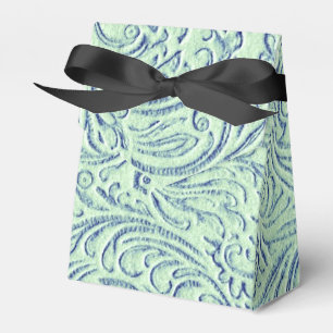 Tadelloser grün-blauer Vintager Scrollwork Geschenkschachtel