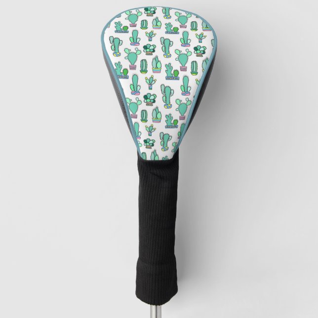 Tadelloser grüner Kaktus u. saftiges Golf Headcover (Vorderseite)
