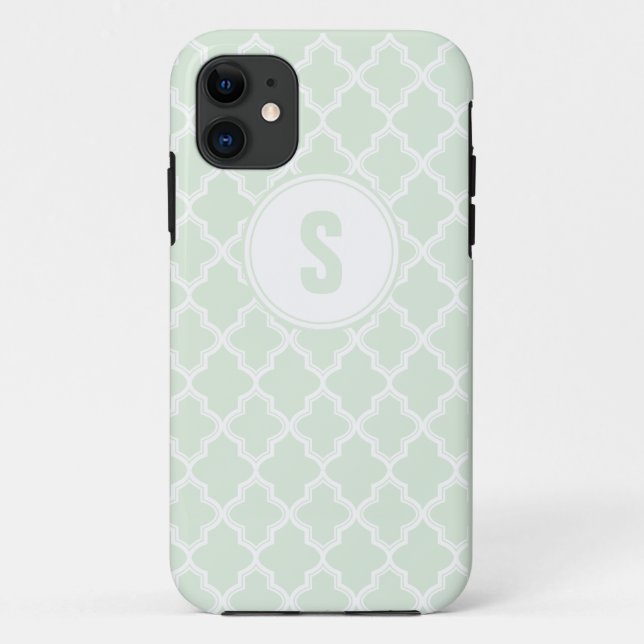 Tadelloser grüner Quatrefoil Monogramm IPhone 5 Case-Mate iPhone Hülle (Rückseite)