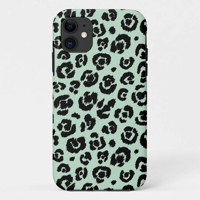 Tadelloser grüner schwarzer Leopard-Druck Case-Mate iPhone Hülle (Rückseite)