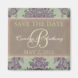 Tadelloser lila eleganter SAVE THE DATE Magnet