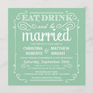 Tadelloses Grün essen Getränk und sind Einladung