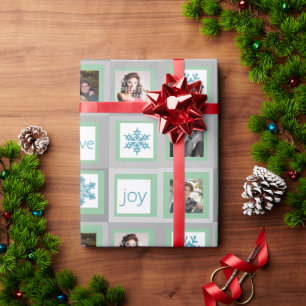 Tadelloses Grün quadriert personalisiertes Geschenkpapier