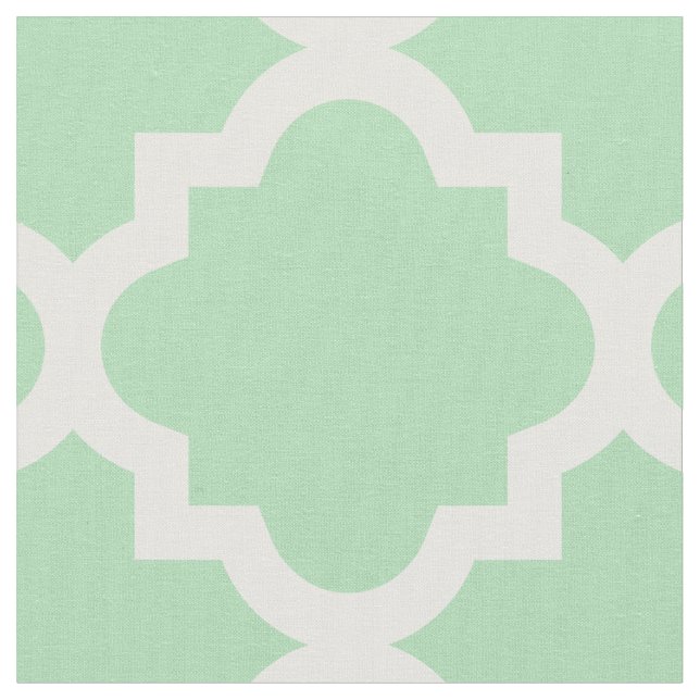 Tadelloses grünes Gewebe Quatrefoil Muster-| Stoff (Nahaufnahme)