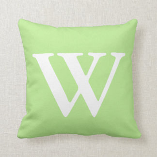 Tadelloses grünes weißes mit Monogramm Kissen