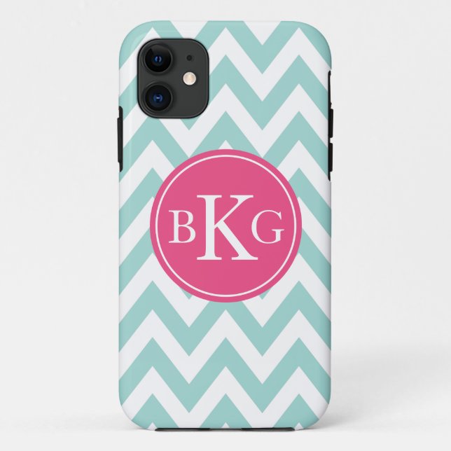 Tadelloses grünes Zickzack u. rosa Case-Mate iPhone Hülle (Rückseite)