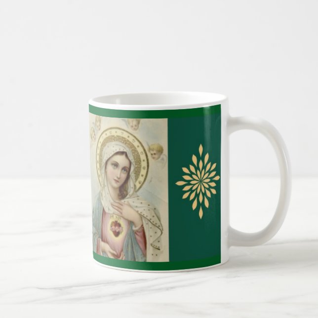 Tadelloses Herz der gesegneten Jungfrau Mary Kaffeetasse (Rechts)