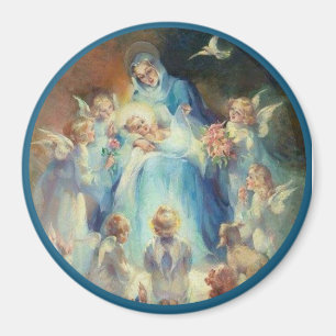 Tadelloses Jungfrau-Mary-Engels-Baby Jesus Magnet