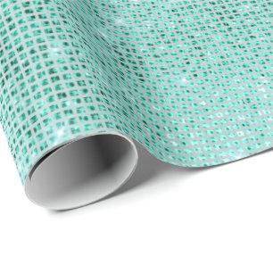 Tadelloses Ozean-Strand-Aqua-funkelnd Diamant Geschenkpapier